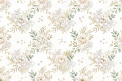 Watercolor seamless pattern with elegant floral arches white Product Image 1