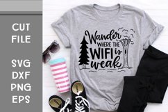 Wander Where the Wifi is Weak, Hand Lettered, Cut File Product Image 1