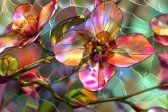 Stained Glass Flower Background Wallpaper Product Image 1