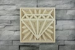 T03 - Layered Diamond SVG File, 3D Diamond Mandala DXF file Product Image 11