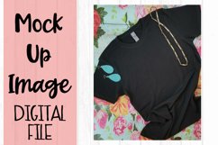 Charcoal Tee on Floral Background V3 Mock Up Product Image 1