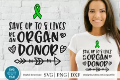Organ Donor -Save 8 lives - an organ donation svg file Product Image 1