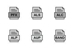 Set Of File Formats Icons Product Image 1