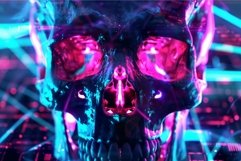 Cybernetic skull with neon lights Product Image 1