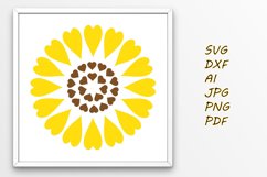 Flowers svg Sunflower svg of hearts Flower svg Product Image 1
