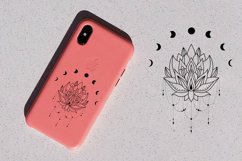 Moon svg Lotus mandala clipart Moon phases svg Crescent moon Product Image 5