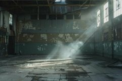 Abandoned industrial hall with sunlight beam Product Image 1