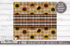 Fall Sunflower Plaid Sublimation Tumbler Wrap Png Product Image 3