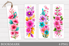 Flowers Bookmark Sublimation. Floral Bookmark Design Product Image 1