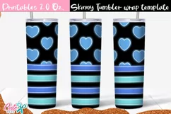 Blue Neon Valentines day 20 Oz. Skinny Tumbler sublimation Product Image 1