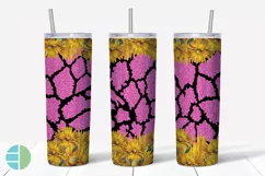 Skinny Tumbler Sublimation Design - Sunflower Leopard Print Product Image 6