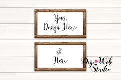 2 Wood Signs Mockup - Set of 2 Wood Frames on White Shiplap Product Image 1
