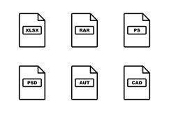 Set Of File Formats Icons Product Image 1