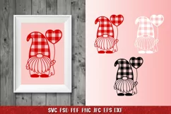 Gnome Valentine SVG,Balloon SVG,I Love You SVG,Plaid Gnomes Product Image 7