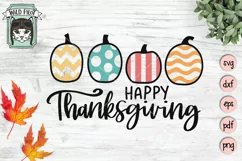 Happy Thanksgiving SVG Cut File, Pumpkins SVG Cut File Product Image 2