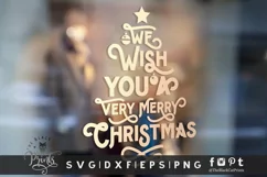 Wish You A Very Merry Christmas SVG | Christmas Tree Quote Product Image 3