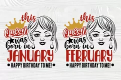 Queen are Born SVG, Crown Svg, Birthday Girl Shirt Designs Product Image 3