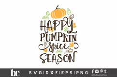 Happy Pumpkin Spice Season SVG | Thanksgiving SVG | Fall SVG Product Image 2