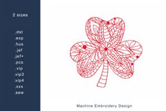 Redwork Shamrock Machine Embroidery Design 2 sizes Product Image 1