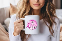 Scare Away Cancer | Pink Ribbon | Ghost Sublimation Png Product Image 2