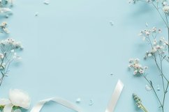 Minimalist Wedding Mockup. Wedding flat lay mockup backdrop Product Image 1