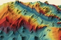 Comprehensive Topographic height map. Generate Ai Product Image 1