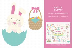 Happy Easter bunny clipart set Product Image 5