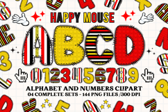Happy Mouse Alphabet Clipart, happy mouse letters doodle Product Image 1
