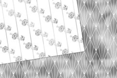 White and Silver Art Deco Digital Paper Product Image 3