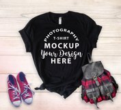 Bella Canvas 3001 T-shirt mock-up, color Black Product Image 2