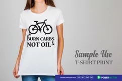 Bike Sayings SVG, Burn Carbs Not Oil Cut files Download Product Image 2