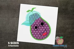 Cartoon Of Pear In Happy Mood Embroidery Design Product Image 1
