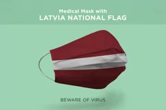 Medical Mask with Laos Latvia Lebanon Liberia Nation Flags Product Image 3