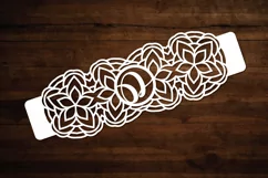 Hand Bracelet Floral Alphabets, Tattoo, Paper Cut Template Product Image 3