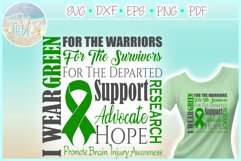 I WEAR GREEN Brain Injury Awareness SVG DXF EPS PNG PDF file Product Image 1