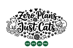 Funny Cat Typography Clipart Design With Paws Product Image 1