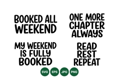 Hand Lettered Weekend Reading Quote SVG Art Product Image 1