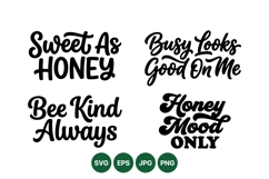 Hand Lettered Honey Phrases For Craft Designs Product Image 1