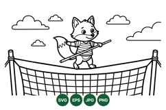 Cute Fox Tightrope Walking Vector Illustration Product Image 1