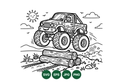 Cartoon Monster Truck Clipart For Kids Activities Product Image 1