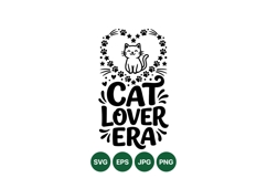 Cute Cat Lover Typography SVG Design Product Image 1