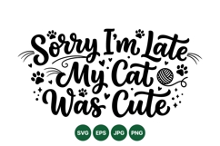 Funny Cute Cat Quote SVG Typography Design Product Image 1