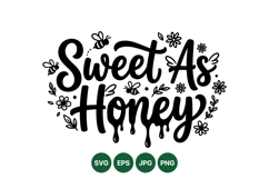 Hand Drawn Sweet As Honey Floral Clipart Design Product Image 1