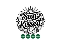 Sun Kissed Summer Typography Clipart Design Product Image 1