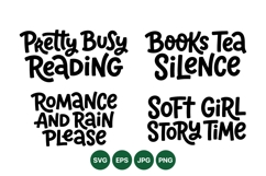 Hand Lettered Cozy Reading Quotes Svg Designs Product Image 1