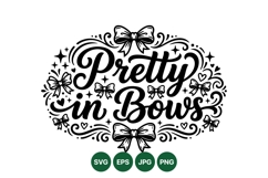 Hand Drawn Pretty Bows Svg Typography Art Product Image 1