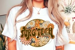 Surg Tech Png Surgical Tech Retro Groovy Floral Leopard Product Image 5