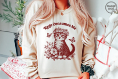 Rage Consumes Me Tabby Cat SVG: Retro Mental Health Meme Product Image 2