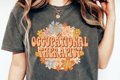 Retro Groovy Floral Occupational Therapist Png Sublimation Product Image 4