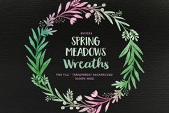 Beautiful Pink Green Spring Watercolor Wreaths Product Image 1